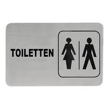 Schild selbstklebend "Mann/Frau-Toiletten" - 11x6 cm